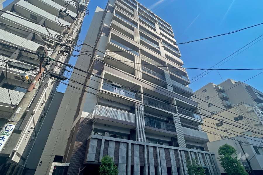 レーベン浅草AYAGINUの外観（北西側から）