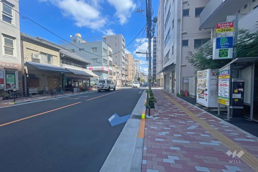 敷地北側の前面道路（西側から）