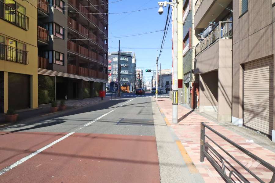 敷地東側の前面道路（南側から）