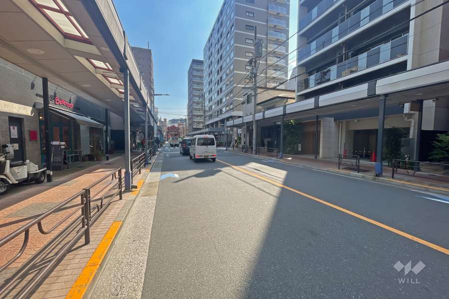 敷地東側の前面道路（北側から）