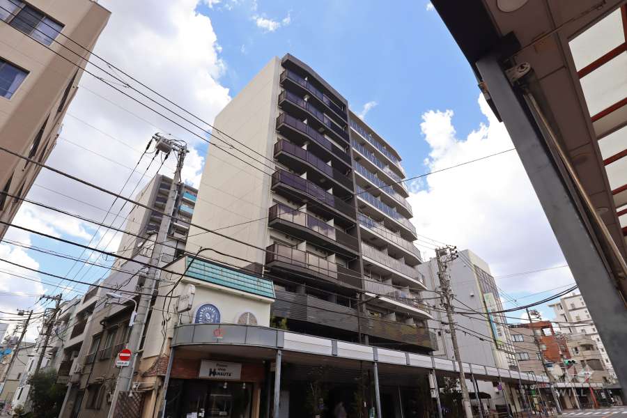 プレサンスジェネ浅草イーストの外観（南東側から）