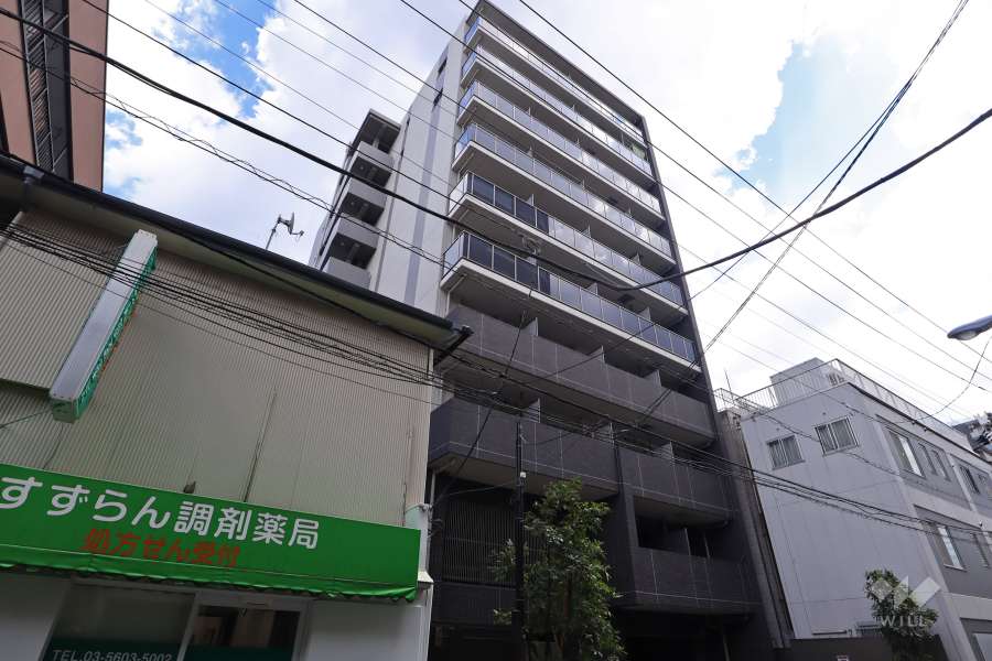 プレサンスジェネ浅草イーストの外観（北西側から）