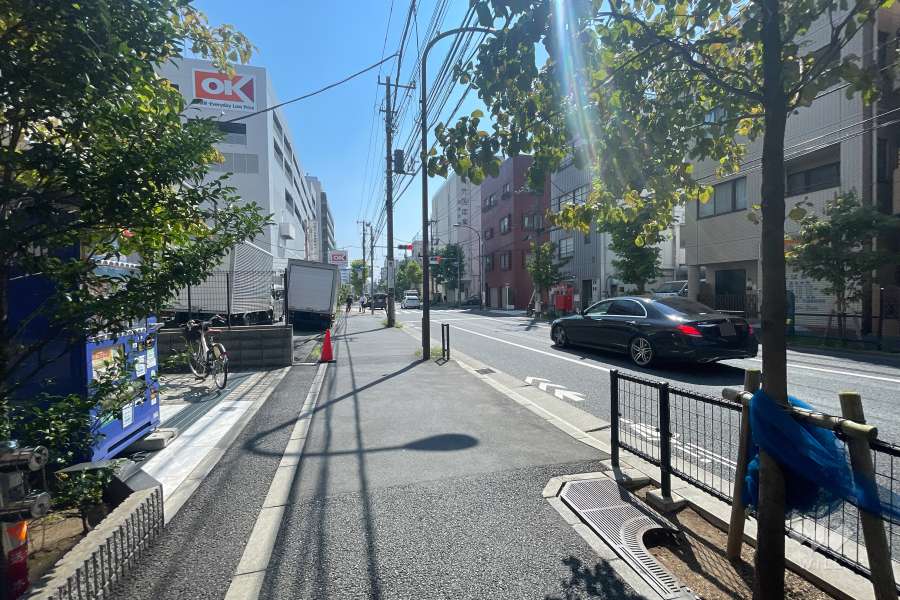 敷地の西側前面道路（北側から）