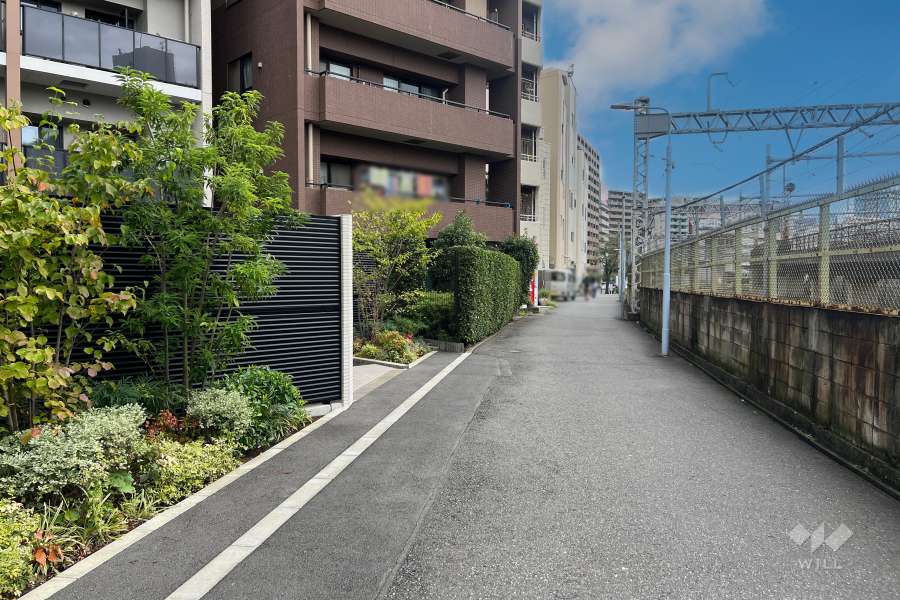 敷地西側の前面道路