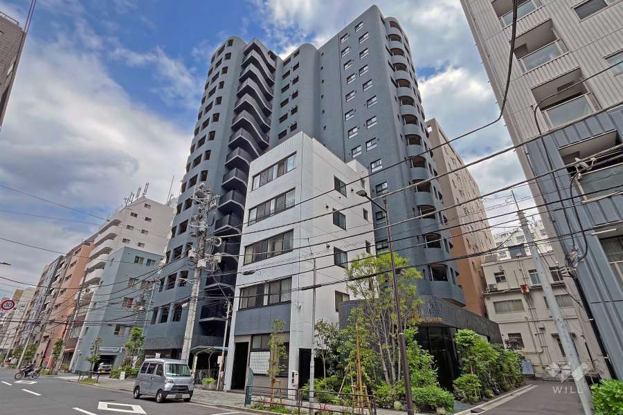 ライオンズミレス蔵前の外観（南西側から）