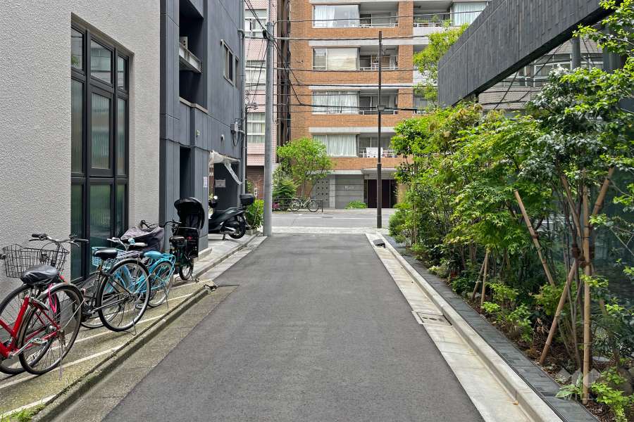 敷地の南側通路（東側から）