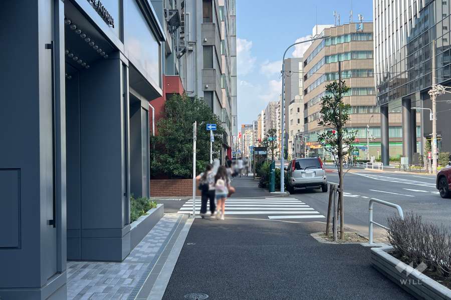 敷地の東側前面道路（南側から）