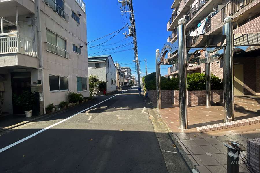 敷地西側の前面道路（南側から）
