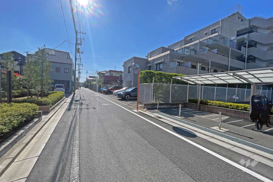 敷地の東側前面道路（北側から）