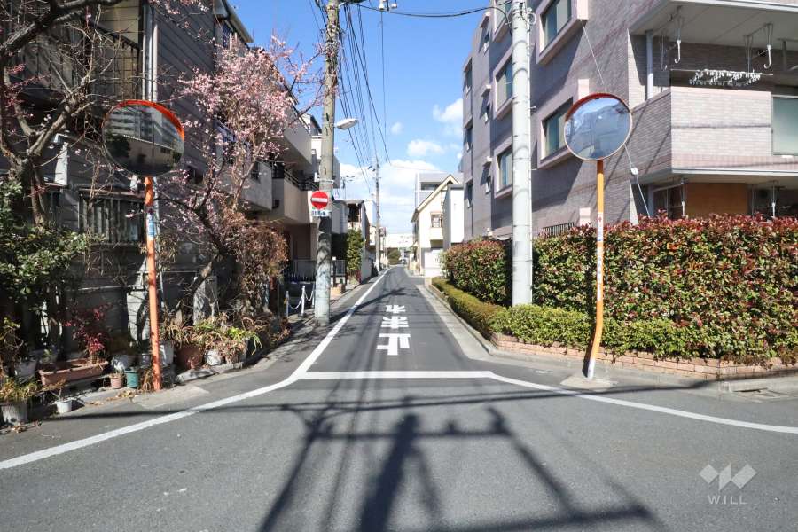 敷地西側の前面道路