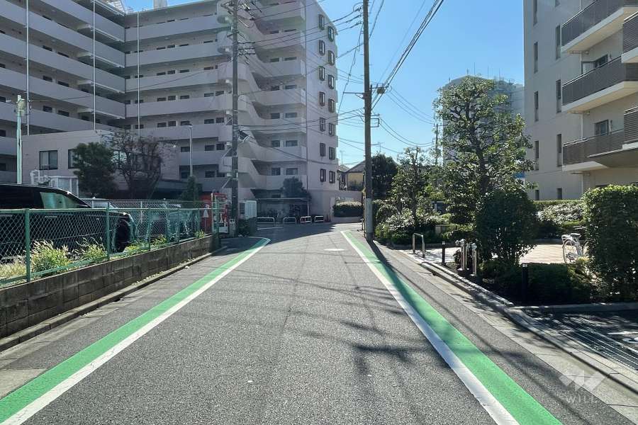 敷地の東側前面道路（北側から）