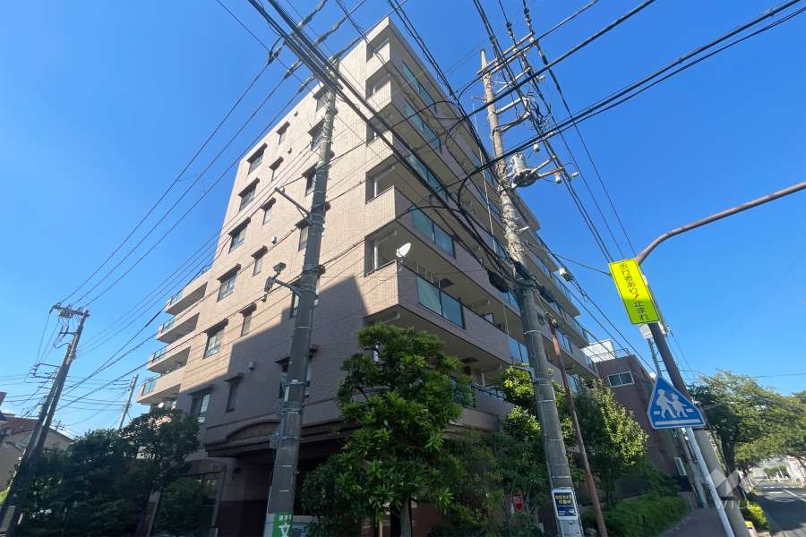 ライオンズマンション木根川中央公園の外観（南側から）