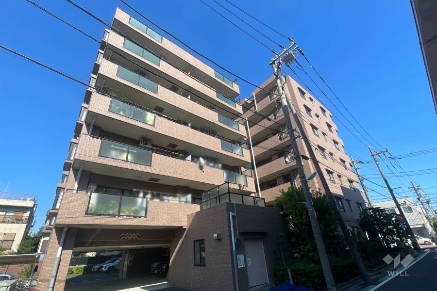 ライオンズマンション木根川中央公園の外観（南西側から）