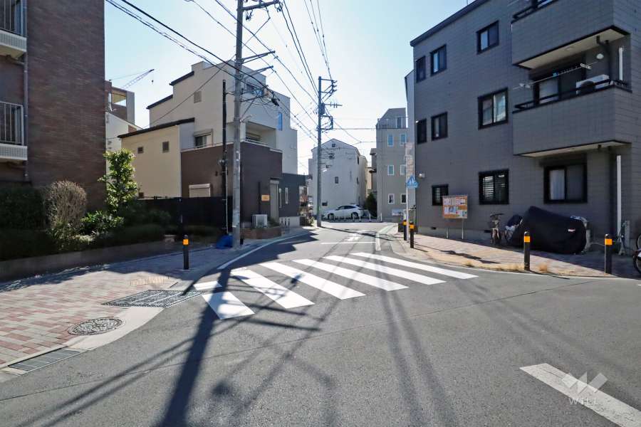 敷地西側の前面道路(南側から)