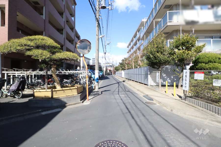 敷地西側の前面道路