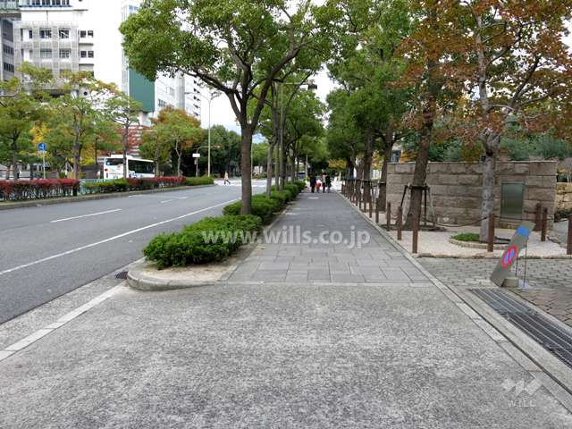 敷地西側の前面道路