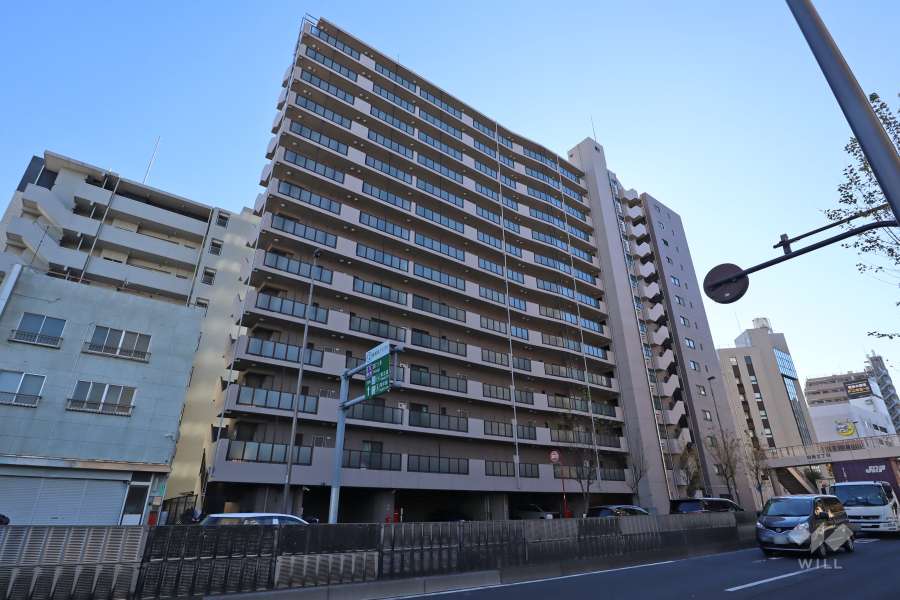 ライオンズマンション葛飾青戸の外観(北西側から)