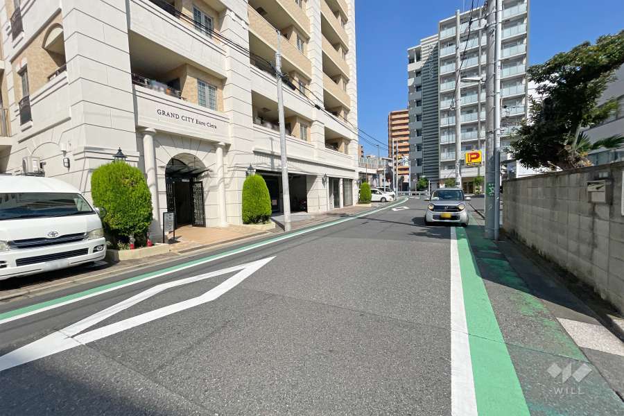 敷地東側の前面道路（南側から）