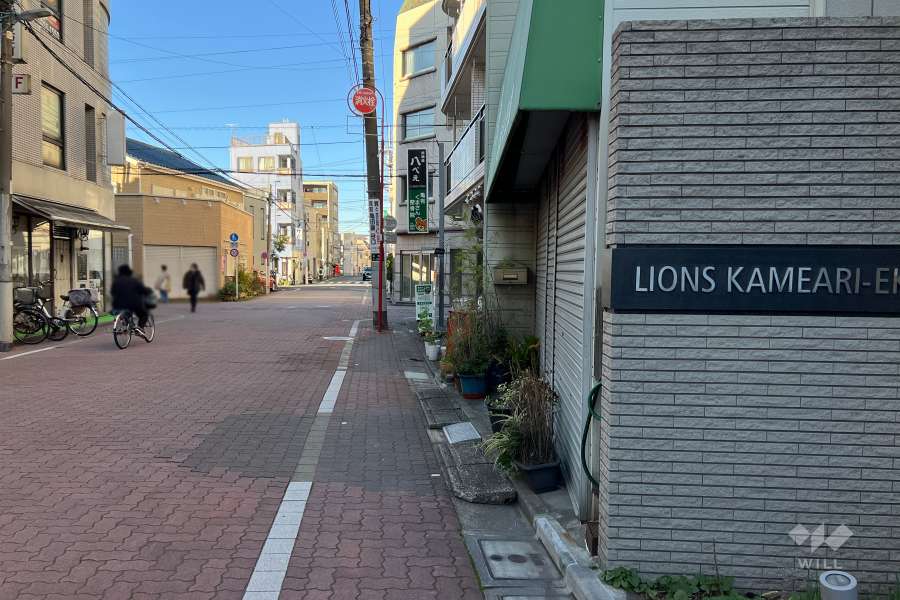 敷地西側の前面道路