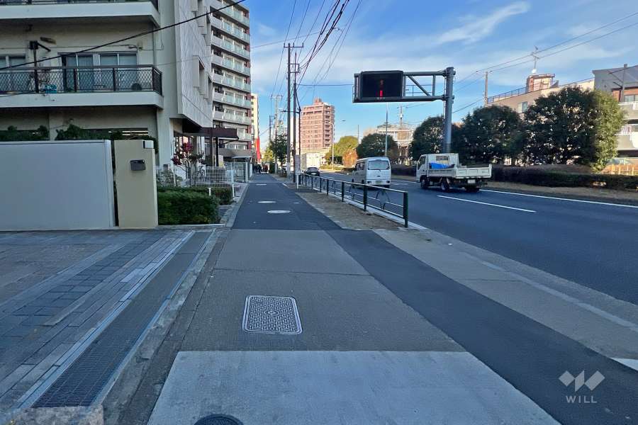 敷地東側の前面道路（南側から）