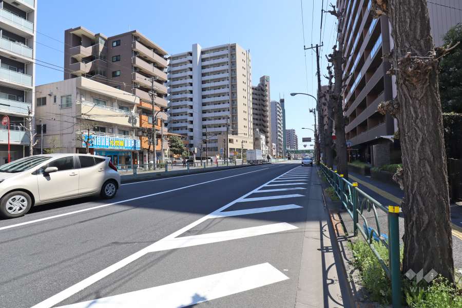 敷地東側の前面道路