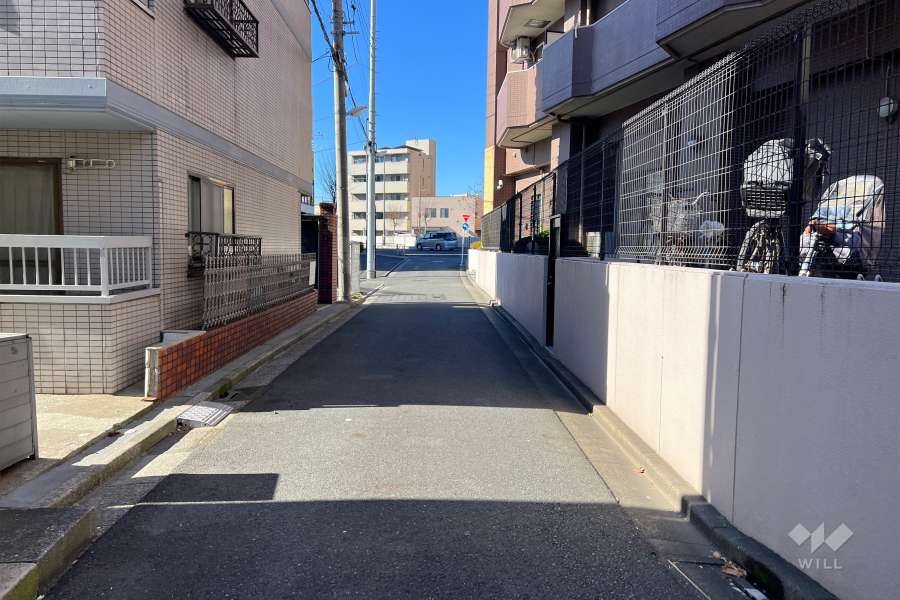 敷地南側の前面道路（東側から）
