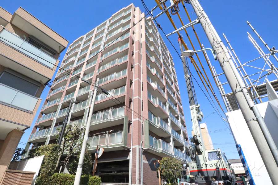 ライオンズグローベル渋江公園ビューステージの外観(南東側から)