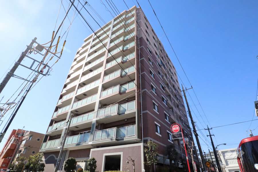 ライオンズグローベル渋江公園ビューステージの外観(北東側から)