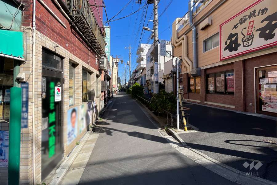 敷地の東側前面道路（北側から）