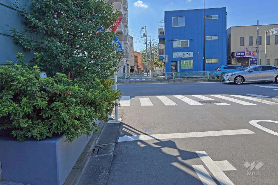 敷地の北側前面道路（東側から）