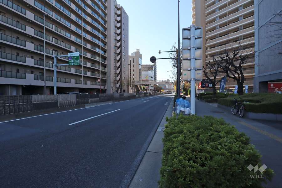 敷地南東側の前面道路(北東側から)