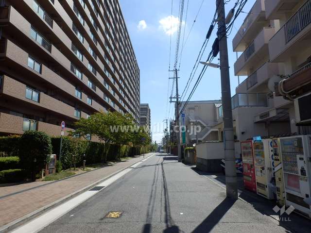 敷地西側の前面道路