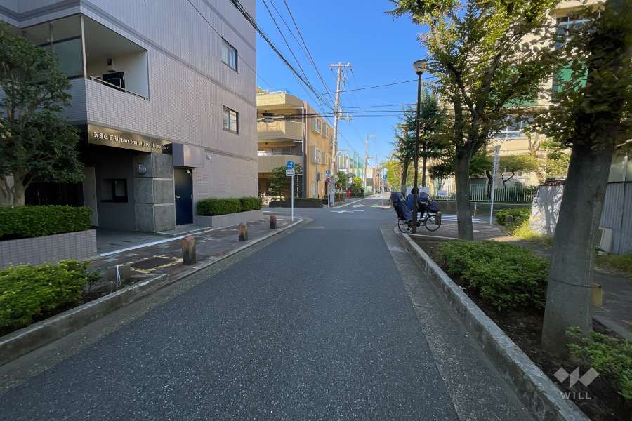 敷地の北側前面道路（東側から）