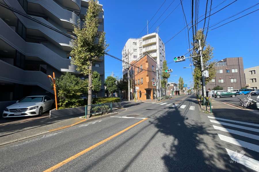 敷地の東側前面道路（南側から）