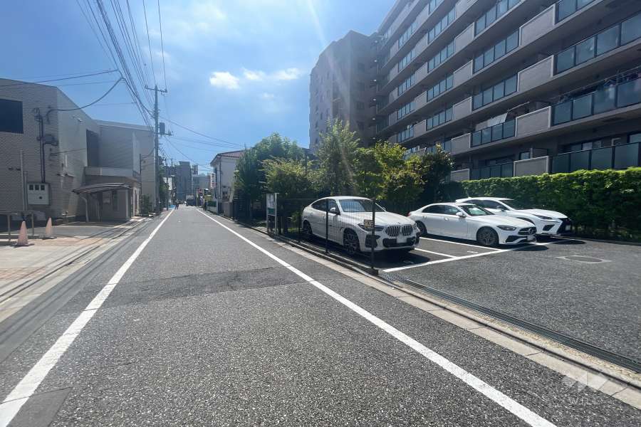 敷地の東側前面道路（北側から）