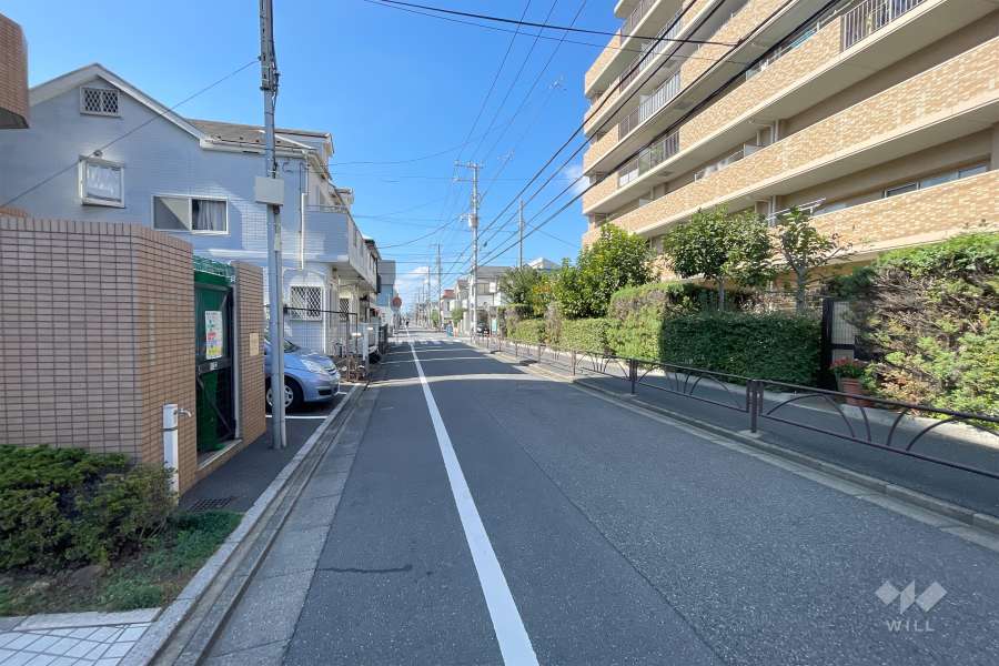敷地南側の前面道路（東側から）
