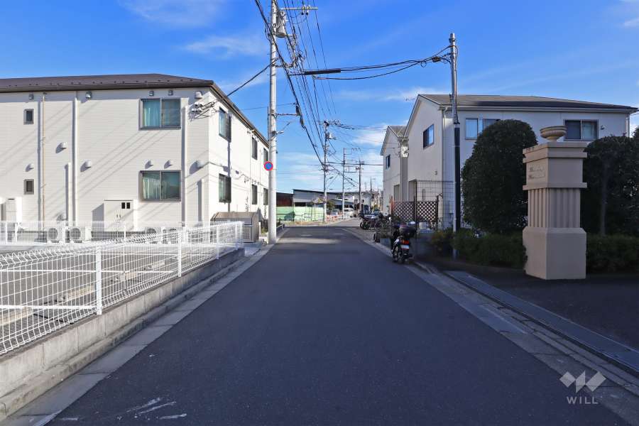 敷地北側の前面道路（西側から）