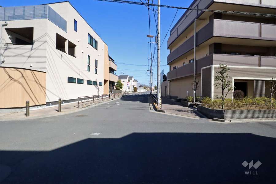 敷地北側の前面道路(西側から)
