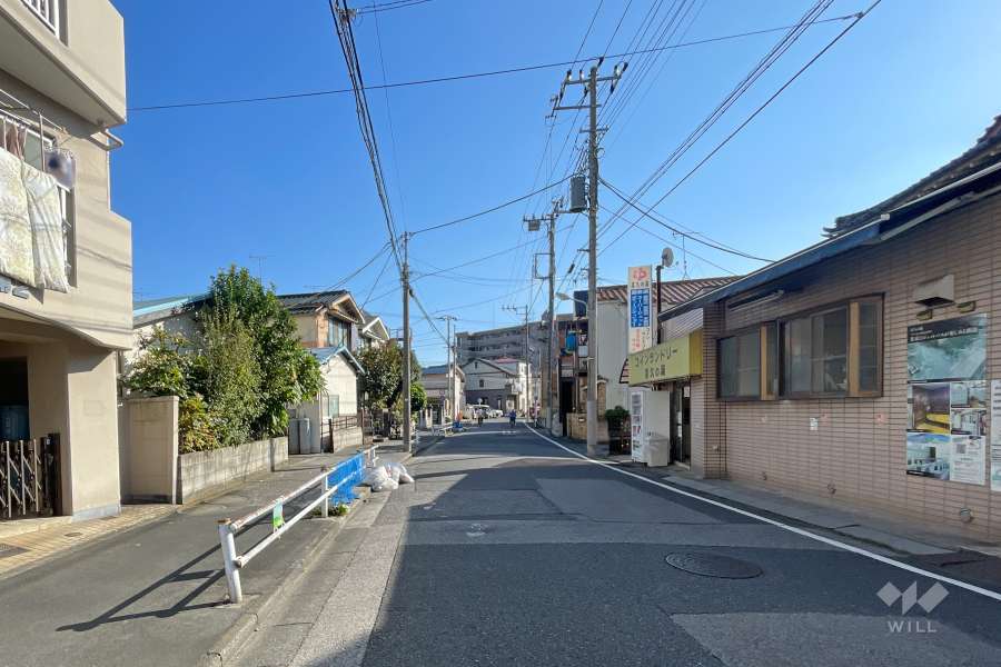 敷地の西側前面道路（北側から）