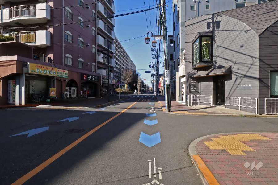 敷地東側の前面道路(南側から)