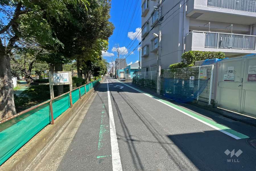 敷地北側の前面道路（西側から）