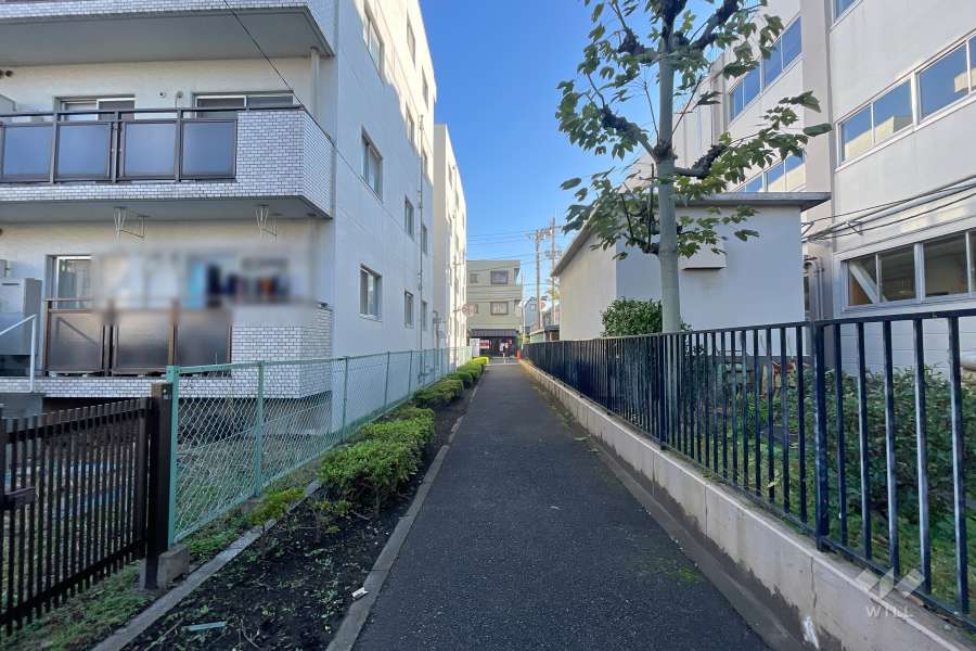 敷地南側の前面道路
