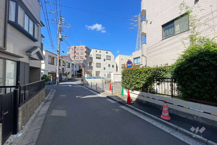 敷地北西側の前面道路（南西側から）