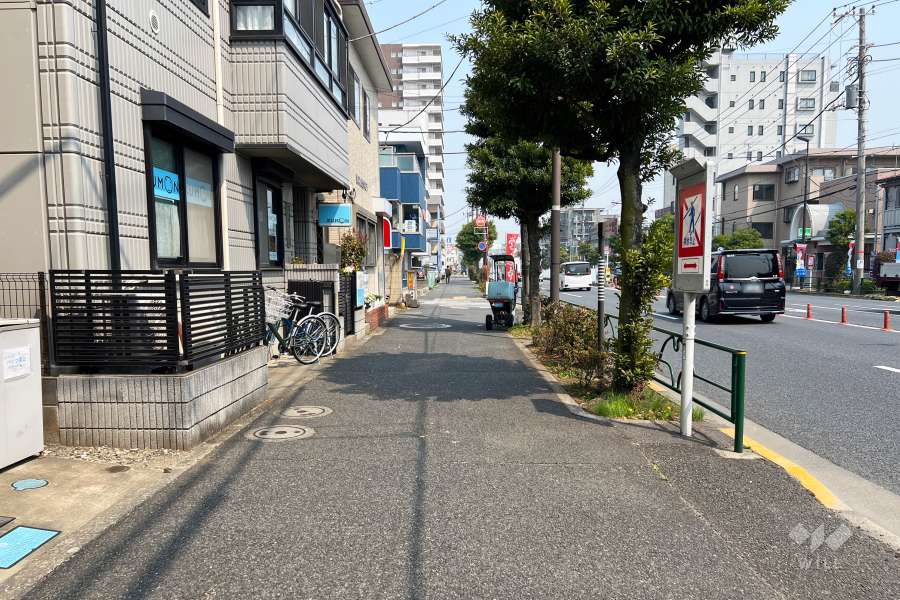 敷地南東側の前面道路　