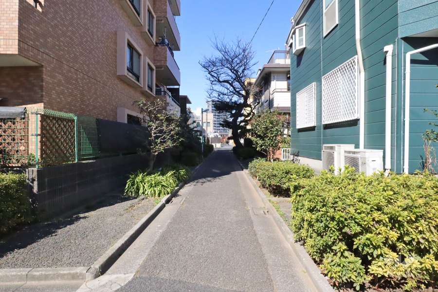 敷地東側の前面通路(南側から)