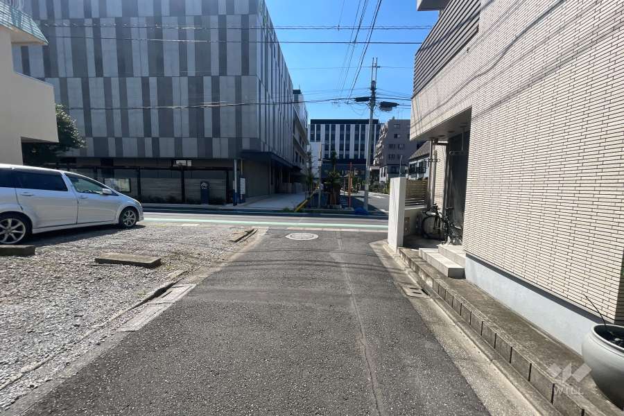 敷地の西側前面道路（南側から）