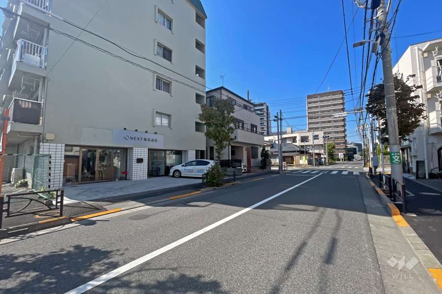 敷地の東側前面道路（南側から）