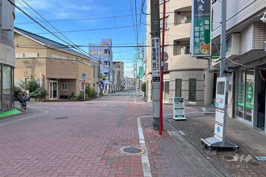 敷地西側の前面道路　