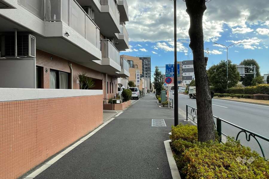 敷地西側の前面道路　