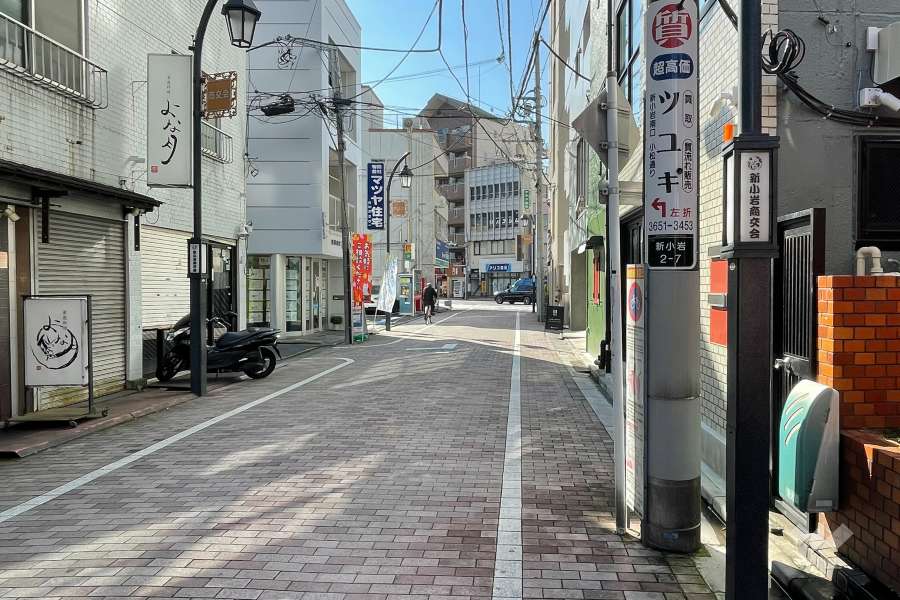 敷地の東側前面道路（北側から）